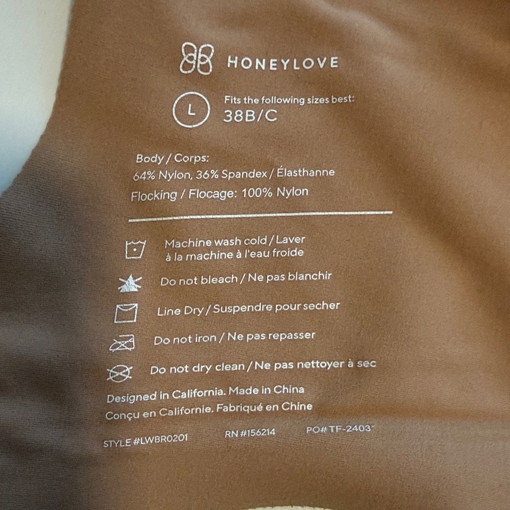 Honeylove nude soft bra sz L 38B/C - Picture 3 of 4